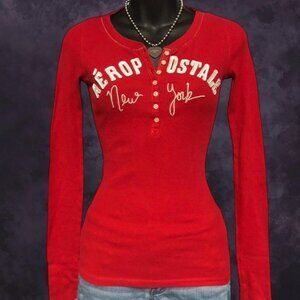 Y2K Aeropostale Red Henley